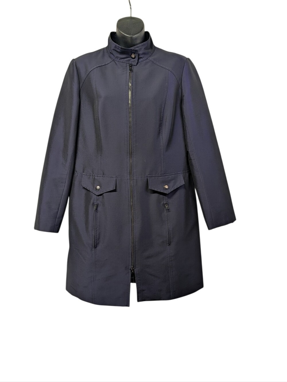 Anthracite Women's Dark Purple Blue Full Zip Lined Coat Jacket Pockets Size 8